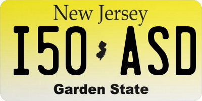 NJ license plate I50ASD