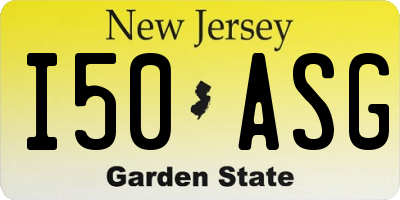 NJ license plate I50ASG