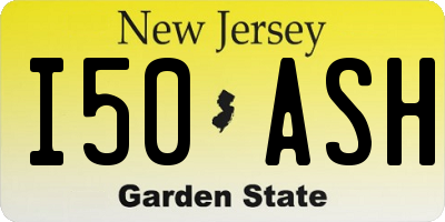 NJ license plate I50ASH