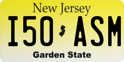NJ license plate I50ASM