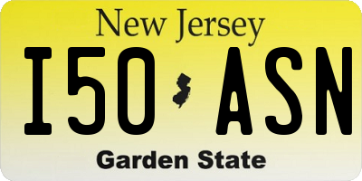 NJ license plate I50ASN