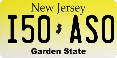 NJ license plate I50ASO