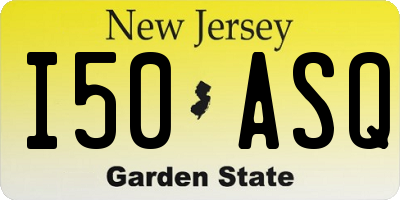 NJ license plate I50ASQ