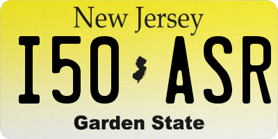 NJ license plate I50ASR