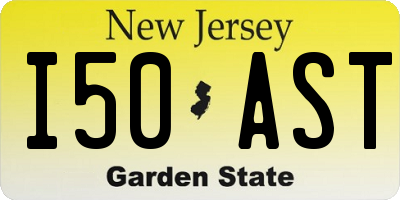 NJ license plate I50AST