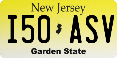 NJ license plate I50ASV