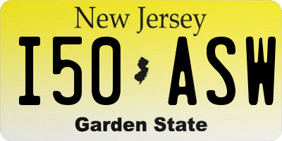 NJ license plate I50ASW