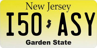 NJ license plate I50ASY
