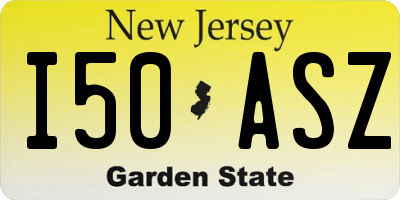 NJ license plate I50ASZ