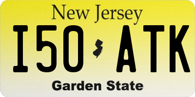 NJ license plate I50ATK