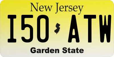 NJ license plate I50ATW