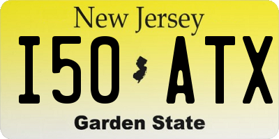NJ license plate I50ATX