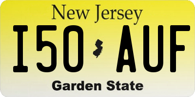 NJ license plate I50AUF