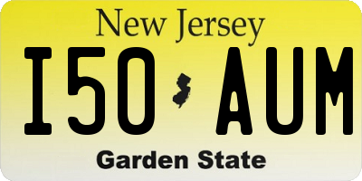 NJ license plate I50AUM