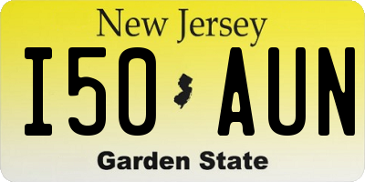 NJ license plate I50AUN