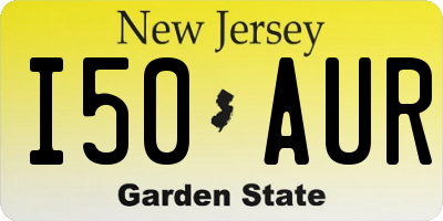 NJ license plate I50AUR