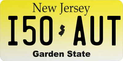 NJ license plate I50AUT