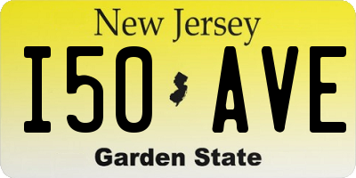 NJ license plate I50AVE