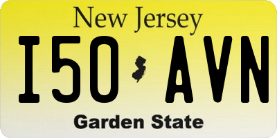 NJ license plate I50AVN