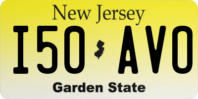NJ license plate I50AVO