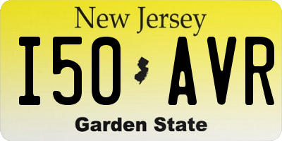 NJ license plate I50AVR