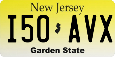 NJ license plate I50AVX