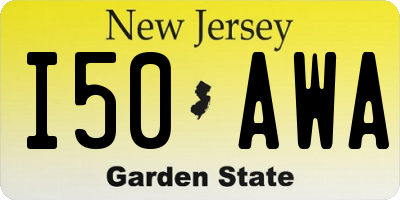 NJ license plate I50AWA