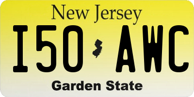 NJ license plate I50AWC