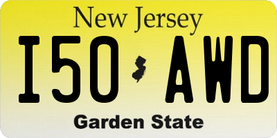 NJ license plate I50AWD