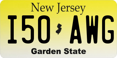 NJ license plate I50AWG