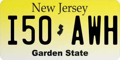 NJ license plate I50AWH
