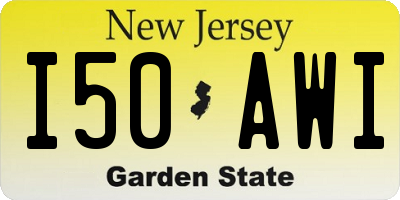 NJ license plate I50AWI