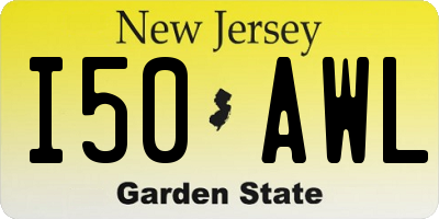 NJ license plate I50AWL
