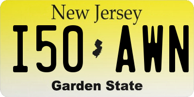 NJ license plate I50AWN