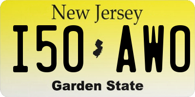 NJ license plate I50AWO