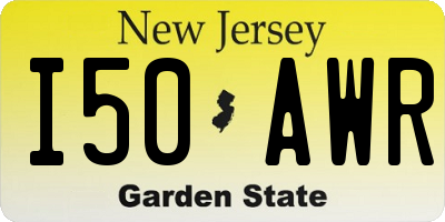 NJ license plate I50AWR