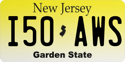 NJ license plate I50AWS