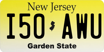 NJ license plate I50AWU
