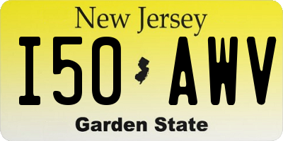 NJ license plate I50AWV