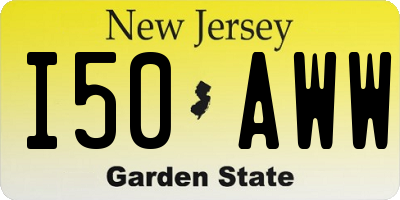NJ license plate I50AWW