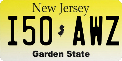 NJ license plate I50AWZ