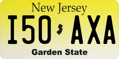 NJ license plate I50AXA