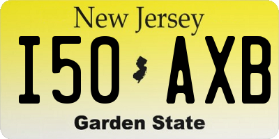 NJ license plate I50AXB