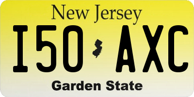 NJ license plate I50AXC