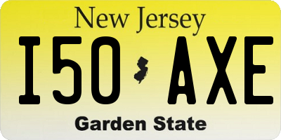 NJ license plate I50AXE