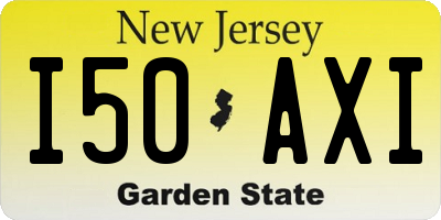 NJ license plate I50AXI