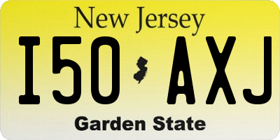 NJ license plate I50AXJ