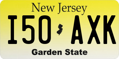 NJ license plate I50AXK