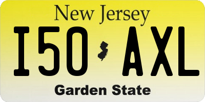 NJ license plate I50AXL