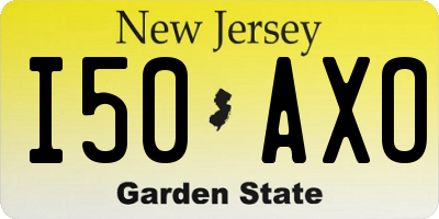 NJ license plate I50AXO